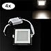 Produktbild LED Panel Deckenleuchten Leuchte Glas Dimmbar Eckig Deckenlampe Einbaustrahler Beleuchtung flach 6W Warmweiß(4er Pack)[Energieklasse A++]