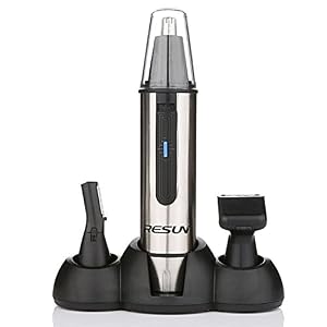 Nose Hair Trimmer, HLYOON 3 in 1 Waterproof Stainless Steel Ear Hair Trimmer, Wet/Dry Beard and Eyebrow Trimmer Grooming…
