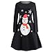 Produktbild Luckycat Damen Vintage Schneemann Weihnachten Gedruckt Damen Langarm Kleid Xmas Dress Abendkleider Cocktailkleid Partykleider Blusenkleid Mode 2018