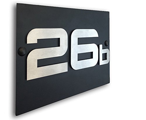 Preisvergleich Produktbild Tuneon Exklusive Edelstahl 3D HAUSNUMMER Edelstahl rostfrei Anthrazit Hausnummernschild Türschild