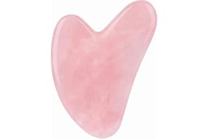 Prettivo Gua Sha Facial Tool for Self Care, Guasha Tool for Face and Body, Made of Rose Quartz