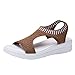 Produktbild DFMNE Sandalen für Party, Königin, Frauen, Mädchen, Damen, Hochzeit, Frühling, Sommer, atmungsaktiv, bequem, hohl, Casual Wedges Stoffschuhe Mode 2019, Grün - Khaki - Größe: 37 EU