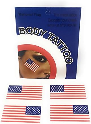 5 packs of America USA American Country Flag Temporary Tattoo Face Sticker