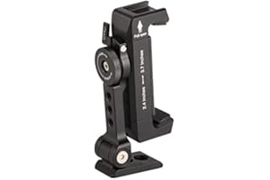 ARNARKOK Metalowy uchwyt na statyw do telefonu z zimną stopką, wersja obracana o 360 kątów nachylenia, kompatybilny z mocowaniem na statywie iPhone, adapterem do smartfona Samsung, uchwytem zaciskowym do