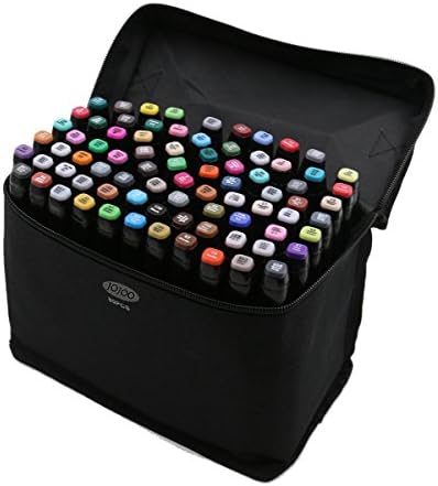 JOJOO 80 Colours Art Animation Design Marker Pens Double-end Dual Tip Stained Fine Writers Permanent Sketch Drawing Marker Pens with Bag, Non-toxic MK001B