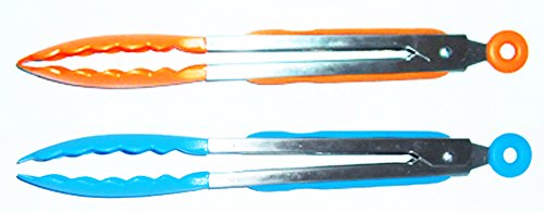 KÜCHENZANGE 27cm ORANGE Edelstahl Servierzange Salatzange Zange Kochzange H - 4