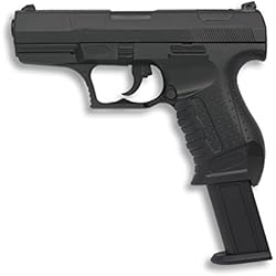 Pistola de Aire Suave 6 mm Albainox, Cuerpo de PVC, Accionamiento por Muelle, < 0,5 julios. Peso 275 gramos, 31 m/s, 102 fps,38287