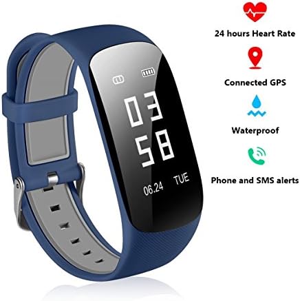 Fitness Tracker HR - 24 Hours Heart Rate Monitor Bracelet IP67 Waterproof Fitness Tracker Watch with Step Counter Watch Stopwatch with Connected GPS Bluetooth Pedometer for Kids Women Men