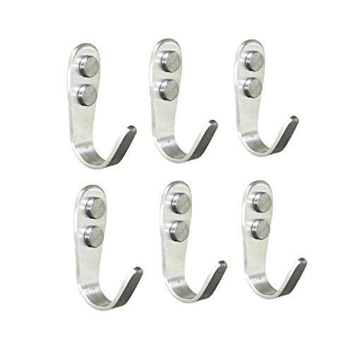 Willful 6er Pack Edelstahl Mantel und Hut Tasche Haken Schwerlast Wandhalterung einzigen Haken Silber