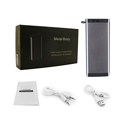 Bluetooth Lautsprecher,Tragbar Drahtlos Stereo Bass Sound Box Musikbox mit Eingebautem Mikrofon, SD Card Play Und Wired Mode für Handy PC Computer für Outdoor Home Sport Reisen – Schwarz - 7