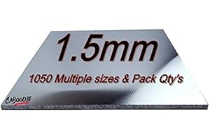 CABOODLE Aluminium Sheet Plate 1.5mm 1050 grade - Multiple Size's & Pack Qty's - 300mm x 200mm x 1.5mm-1Pk