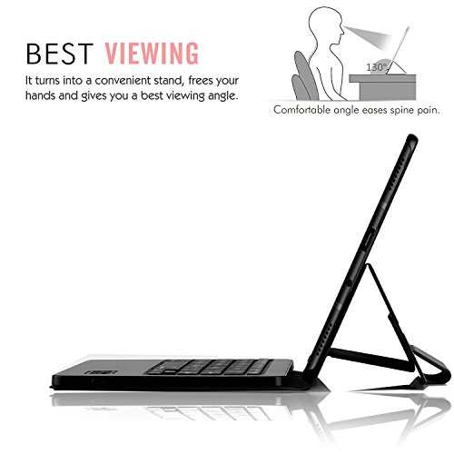 Samsung Galaxy Tab S3 9.7 Tastatur [QWERTZ Tastatur]- IVSO mit Standfunction , Abnehmbare Wireless Bluetooth Tastatur Schutzhülle NUR geeignet für Samsung Galaxy Tab S3 9.7 Tablet-PC, Schwarz - 3