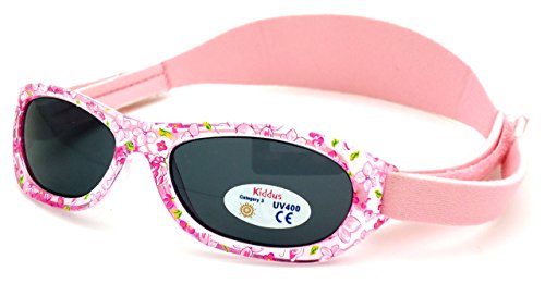 Sunglasses baby GIRL | age 0 months to 2 years | SOFT ADJUSTABLE BAND | very comfortable & secure | 100% UV protection | ideal gift for newborn | Kiddus babies