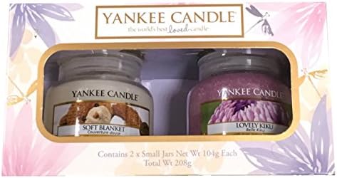 Official Yankee Candle Small Jar Gift Set Contains Soft Blanket &amp; Lovely Kiku
