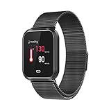 Dorical Wasserdicht IP67 Smartwatch/Mehrere Modi Übung Herzfrequenz Schrittzähler Uhr Intelligente Armbanduhr Fitness Tracker Armband Sport Uhr mit Kompatibel mit Android Smartphone(Schwarz)