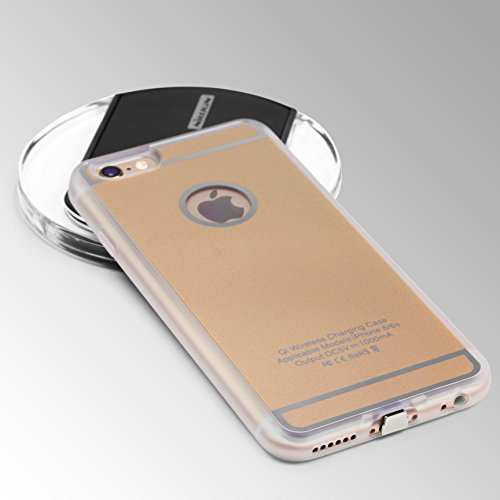 URCOVER   Funda de Carga Inal  mbrica   PREMIUM   Apple iPhone 6 Plus   6s Plus   Receptor Qi Integrado   Oro   Backcase Cargador Carga Rapida Bumper Case Cover en TPU