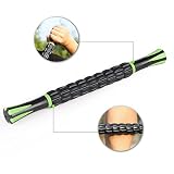 Amzdeal Palo de Masaje Rodillo Masajeador Muscular para relajar músculos después del ejercicio, entrenamiento ,aliviar el dolor, la tensión y los calambres musculares Color negro y verde