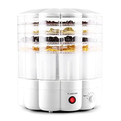 Klarstein Yofruit - Combo déshydrateur / yaourtièrede de 5 étages (250W, Ø 29cm, 9 pots de yaourt inclus) - blanc