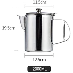 beiguo xia Cafetière à Expresso en Acier Inoxydable 1400/2000/2800/ml, Argenté, 2.0L