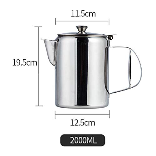 beiguo xia Cafetière à Expresso en Acier Inoxydable 1400/2000/2800/ml, Argenté, 2.0L