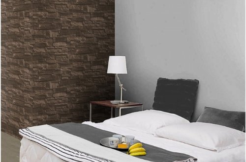 Tapete Rasch Factory Vliestapete 438321 Steine braun Steintapete - 2