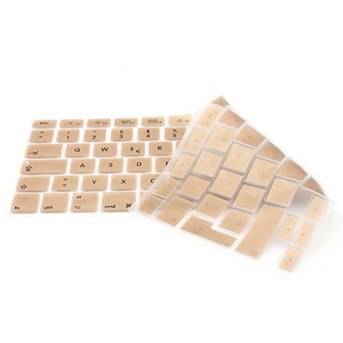 iProtect Tastaturschutz QWERTZ aus rutschfestem Silikon für Apple Macbook Pro Retina 13, 15 Zoll in Gold - 2