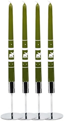 Taper candles green 290 mm Deep Diameter 22 mm Pack of 4 Christmas Reindeer