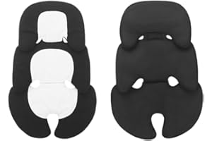 SIQITECHUK Universal Baby Stroller Seat Cushion Infant Seat Insert Into Head Body Support Soft Comfortable Pushchair Seat Liner Warm and Thick-Filled Baby Safety Seat Cushion for Pram (Black and White)