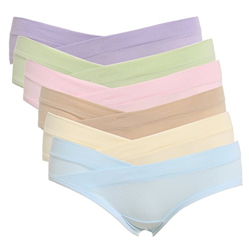CharmLeaks Women's Maternity Knickers Under the Bump Cotton Underwear Nursing Briefs(Pack of 6)