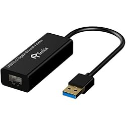 Rankie Adaptador de Red, USB 3,0 a RJ45 10/100/1000Mbps Gigabit Ethernet, Negro