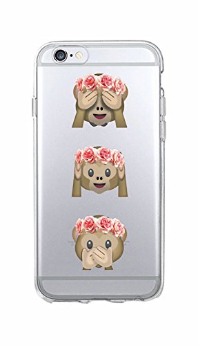 Phone Kandy Emoji Claro transparente Caso de Shell duro de la piel y la pantalla del protector para el iPhone de la historieta carcasa funda - Prime iPhone 6 6s 3 Monos reviews Phone Kandy Emoji Claro transparente Caso de Shell duro de la piel y la pantalla del protector para el iPhone de la historieta carcasa funda - Prime iPhone 6 6s 3 Monos