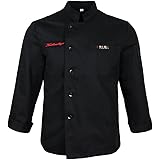 P Prettyia Giacca da cucina da uomo e da donna, a maniche lunghe, per panettiere, cucina, abbigliamento da lavoro, gastronomi