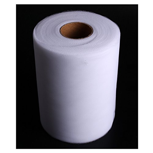 Andux Tüllstoff Tülldekostoff für Kleidung Deko Hochzeit Party Hochzeit Party Auto Dekoration 6 “ X 100 Yards HLBJS-02 (Weiß) - 4