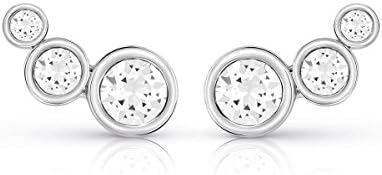 Ladies Guess Silver Plated Crystal Beauty Earrings UBE84124