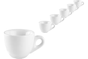 Anna Flowers Set 6 Tazzine Tazze Servizio Da Caffè Bianche Ceramica Espresso Colazzione Bar