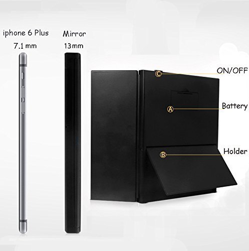 Alierkin Make Up Spiegel Klappspiegel mit Beleuchtung 8 LEDs, 3 Seitig Faltbar Beleuchtet Kosmetikspiegel Schminkspiegel Standspiegel - 9