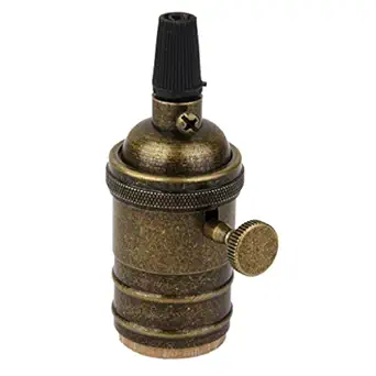 Imported Copper E27 Switched Light Bulb Lampholder Vintage Lamp Holder Rust Color