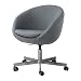 Produktbild IKEA Drehstuhl "SKRUVSTA" Schreibtisch-Sessel / Lounge-Sessel mit Bezug Vissle GRAU - 79 x 19 cm - automatisch arretierende Rollen mit Gummiüberzug