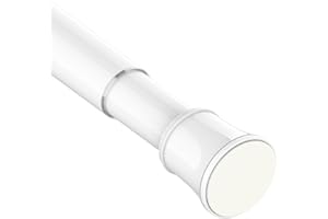 VENWEMONG Gardinenstange ohne Bohren Teleskopstange Ausziehbare Kleiderstange zum Duschvorhangstange Einstellbare für Schränke,Fenster,Kleiderschrank 1Stück 135-200 cm Weiß
