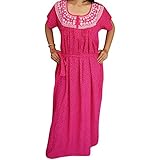 Indiatrendzs Women Nighty Cotton Blend Printed Sleepwear With Tie Belt (chest 46)