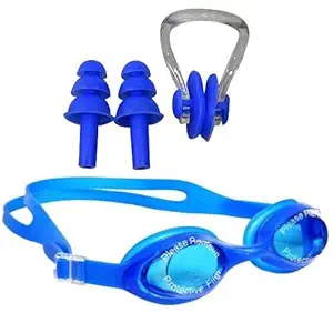 Body Maxx Swimming Goggles with Ear Plugs & Nose Clip Set