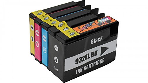 Start - 4 XL Ersatz Chip Druckerpatronen kompatibel zu HP 932XL / HP 933XL Schwarz, Cyan, Magenta, Gelb für Hewlett Packard OfficeJet 6100 e-Printer, 6600 e-All-in-One, 6700 Premium, 7110 wide format, 7510 WF, 7512 WF, 7600 Serie, 7610 WF, 7612 WF