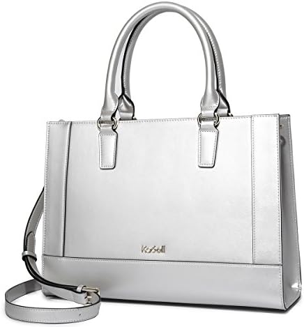 Kadell Women Handbags Fashion Large Tote Bag PU Leather Messenger Shoulder Bags Top-Handle Satchel Bags Silver
