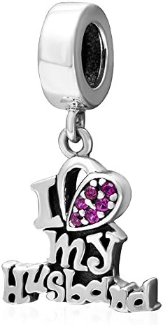 I Love My Husband Pendant for Anniversary Wedding 925 Sterling Silver Charms European Beads for Snake Chain Bracelets Jewellery