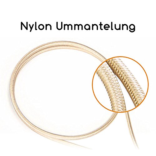TheSmartGuard – Lightning Kabel / Datenkabel / Ladekabel [2.1 A] für Apple iPhone 7, 7 Plus, 6, 6s, 6 Plus, 6s Plus, SE, 5s, 5, 5C sowie alle iPad mit Lightning Anschluss | Nylon Ummantelt | Farbe: Gold | Länge: 20 cm / 0,2 Meter - 3