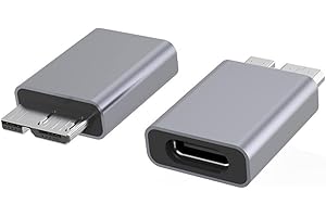HTGuoji Adapter USB C na Micro B, szybkie ładowanie typu C na micro B, adapter Micro B USB 3.0 na USB C 3.1 do zewnętrznego dysku twardego, przenośny adapter kabla SSD, HDD, 2 szt