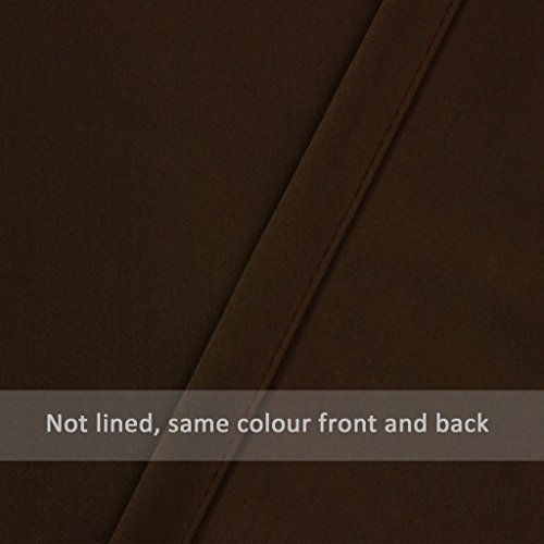 H.Versailtex Bedroom Solid Thermal Supersoft Blackout Curtains with Two FREE Tiebacks - Brown, 66