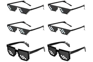 O-KINEE LAKIND Gafas pixeladas 6-Pack Gafas de Sol Mosaico Mosaico Ojo Vintage Desgaste (6-Pack)