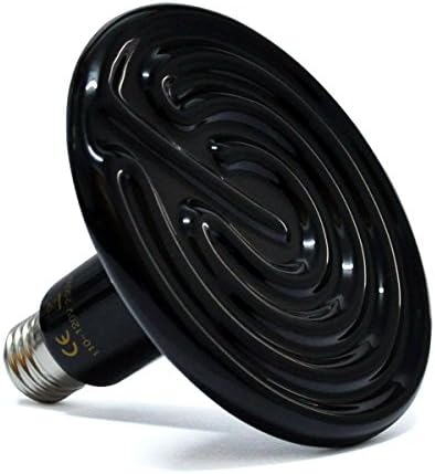 Suniness Reptile Heat Lamp, Ceramic Heat Emitter No Harm No Light Infrared Heat Lamp Bulb for Pet Coop Heater Reptile Chicken Turtle Brooder Bulb (Black)