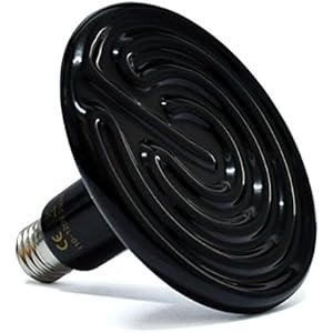 Reptile Heat Lamp, SUNINESS Keramik-Hitze-Emitter No Harm Kein Licht Infrarot-Wärme-Lampe für Pet Coop Heizung Reptil Hähnchen Schildkröte Brooder Bulb (Schwarz)